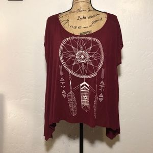 J.Roberts raw hem blouse, size large